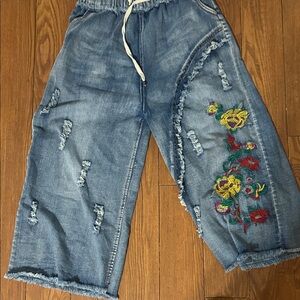 Yesno Denim Wide Leg Cropped jeans